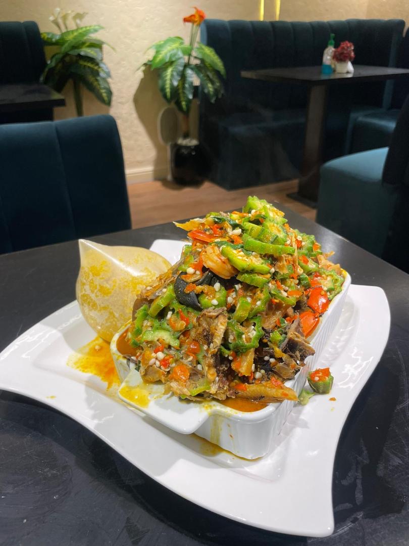 Seafood Okro (Catfish & Goat Meat) - Single